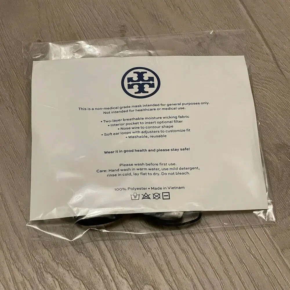 Tory Burch Printed Two Layer Adjustable Face Mask New Limited Print